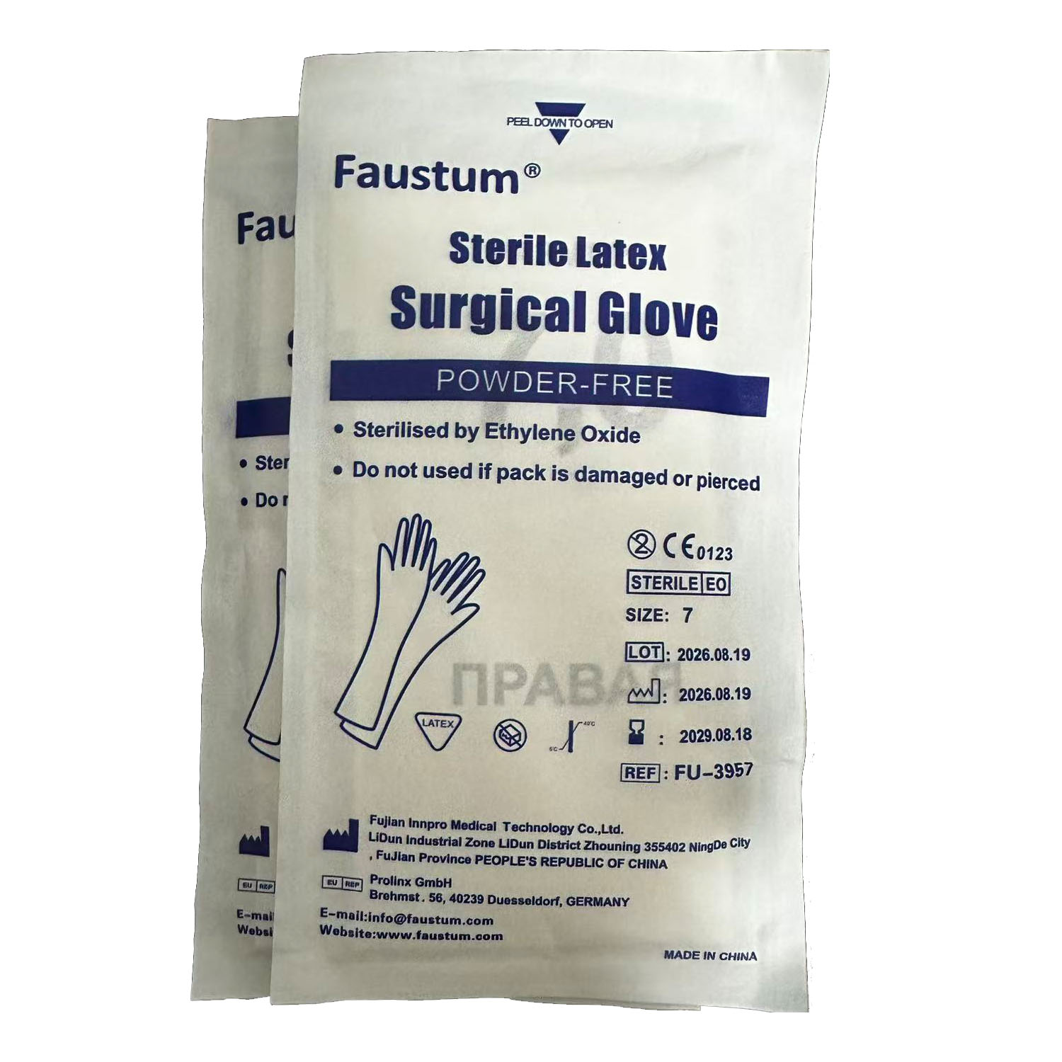 Faustum Single-use sterile latex surgical gloves(wet hand wear)